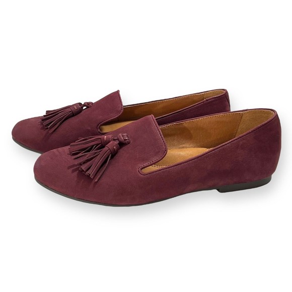 GENTLE SOULS KENNETH COLE Flats Sz 7.5 Eugene Plum Burgundy Leather Purple Shoes - Picture 2 of 11